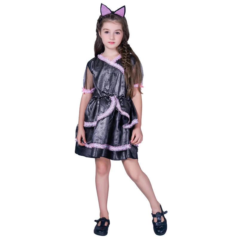 

Factory Directly Sales Carnival Kids Cos Dress Halloween Party Cat Costume For Girls