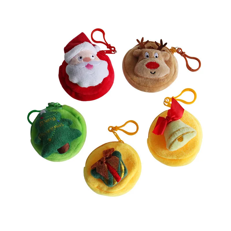 

Christmas Mini Coin Purse Santa Cartoon Coin Bags Portable Earphone Wallet Key Storage Bag Christmas Party Gift For Kids Girl, As picture