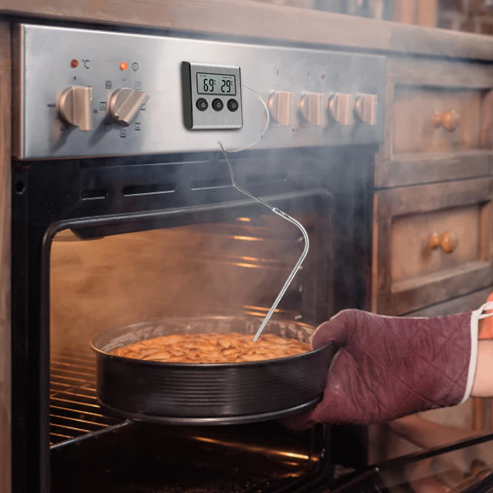 Portable Timer Digital BBQ Food Thermometer Barbecue Meat Cooking Kitchen Outdoor Household Probe Grill Bbq Tools LCD Display