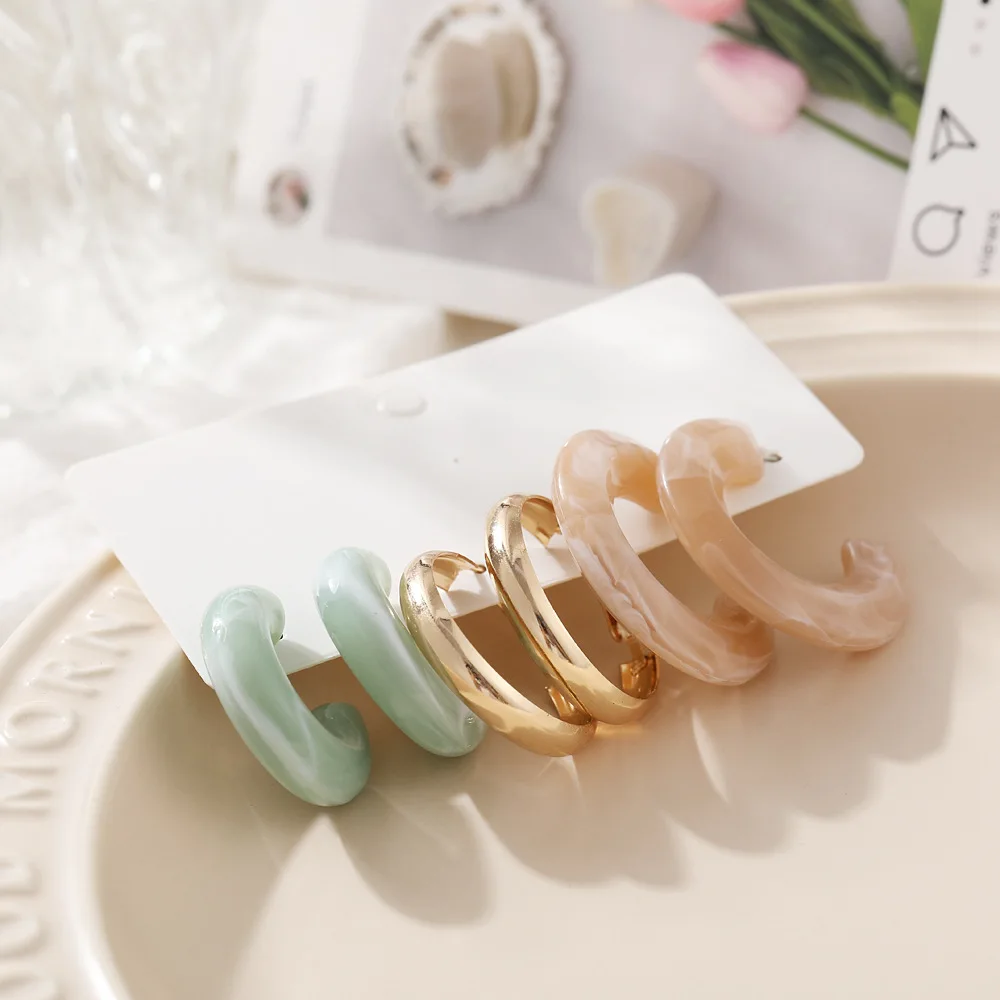 

Earrings Korean Wind new resin earrings female earings 2021 women, As pic