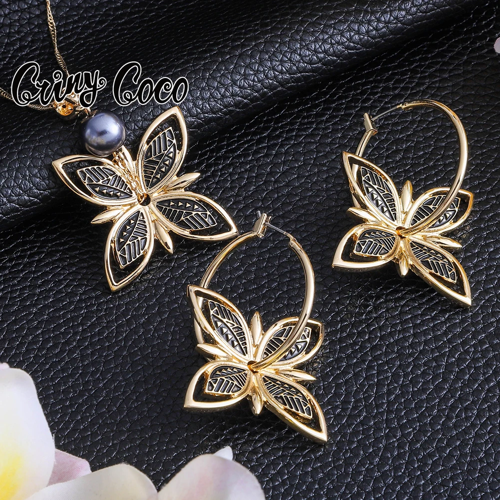 

Cring CoCo Fine Jewelry Hawaiian Jewelry Clover Earrings Polinesian Necklace Set Wholesale Guam Jewelry Set