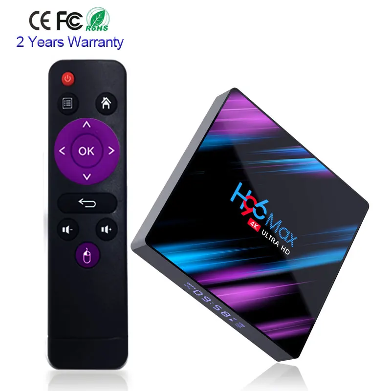 

Shenzhen manufacture wholesale H96max 4gb ram 64gb rom android 9.0 tv box RK3318 wifi 2.4g/5g cable tv set top box