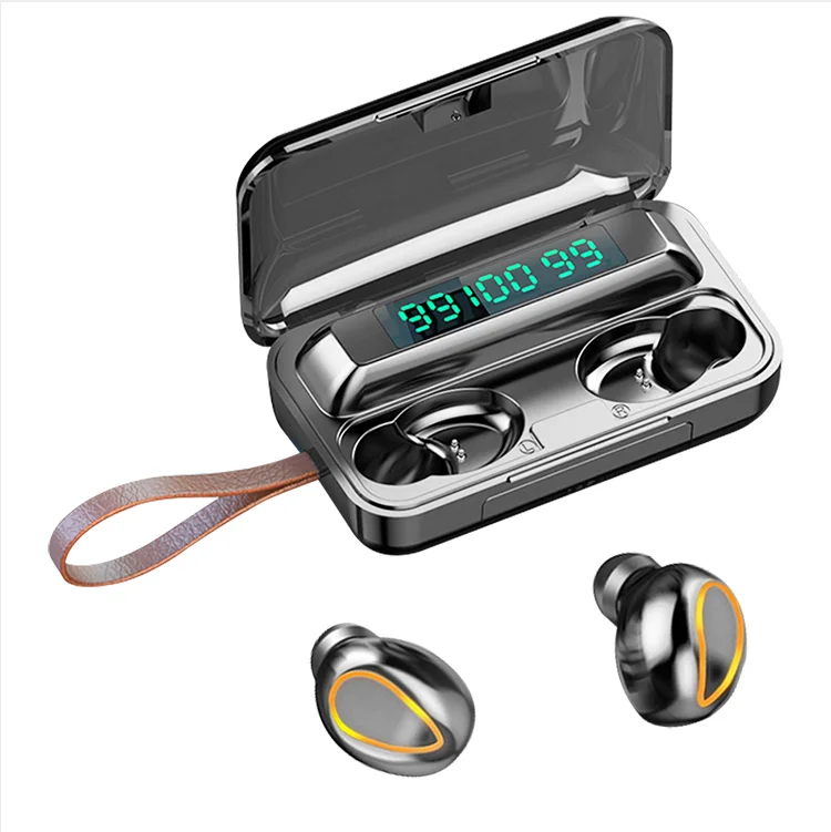 

2021 New Arrivals Private F9 TWS BT earphone 5.0 waterproof hifi wireless earbuds mini sport earphones With Power Bank