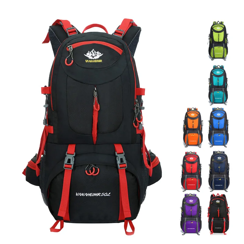 

New large capacity outdoor sports bag mountaineering black waterproof travel hiking backpack for men