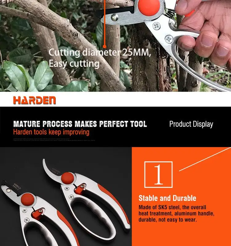 Harden Professional BY-PASS SK5 Steel Garden Tree Pruner