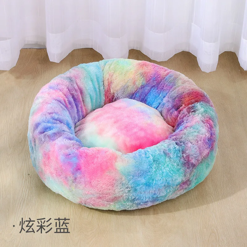 

Super Soft Fleece Fabric Dogs Innovative Products Round Warming Pet Bed Mat Donuts Faux Fur Meral Dog Cat, Customized color