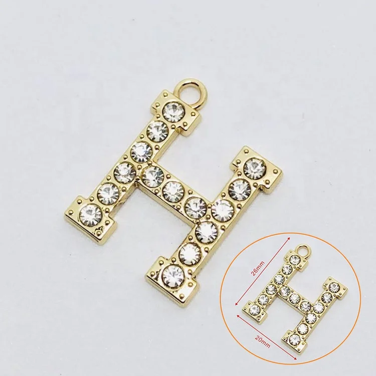 Initial Necklace Decorative Letter Heart Rhinestone Pendant