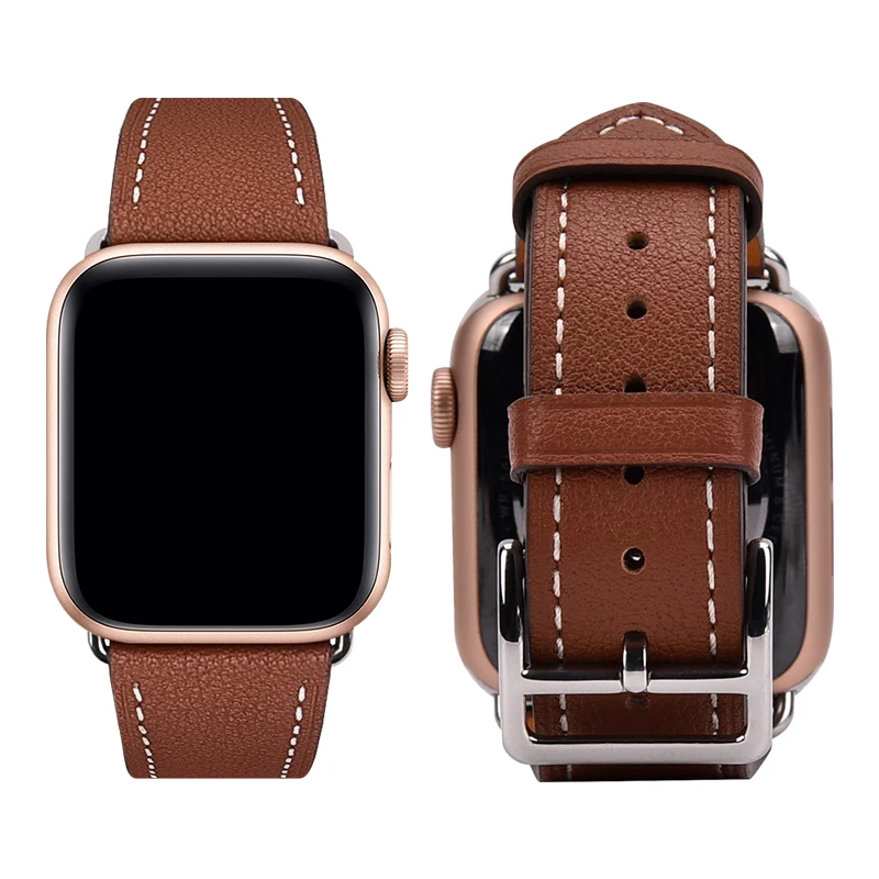 

Luxury Black Pink High Quality Leather Watch Wrist Straps For Apple Watch Band 40MM, For iWatch Series 5 6, Band For Ladies/Man