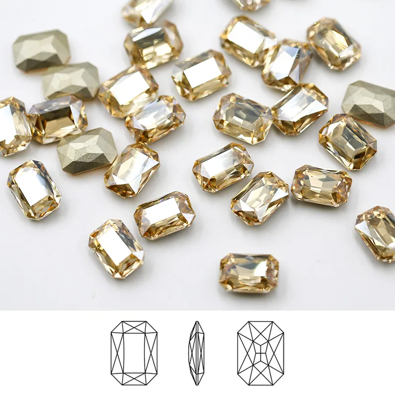 

Paso Sico Wholesale Bulk Package Crystal Loose Octagon K9 Glass Stone for DIY Jewelry Shoes Sewing Accessories