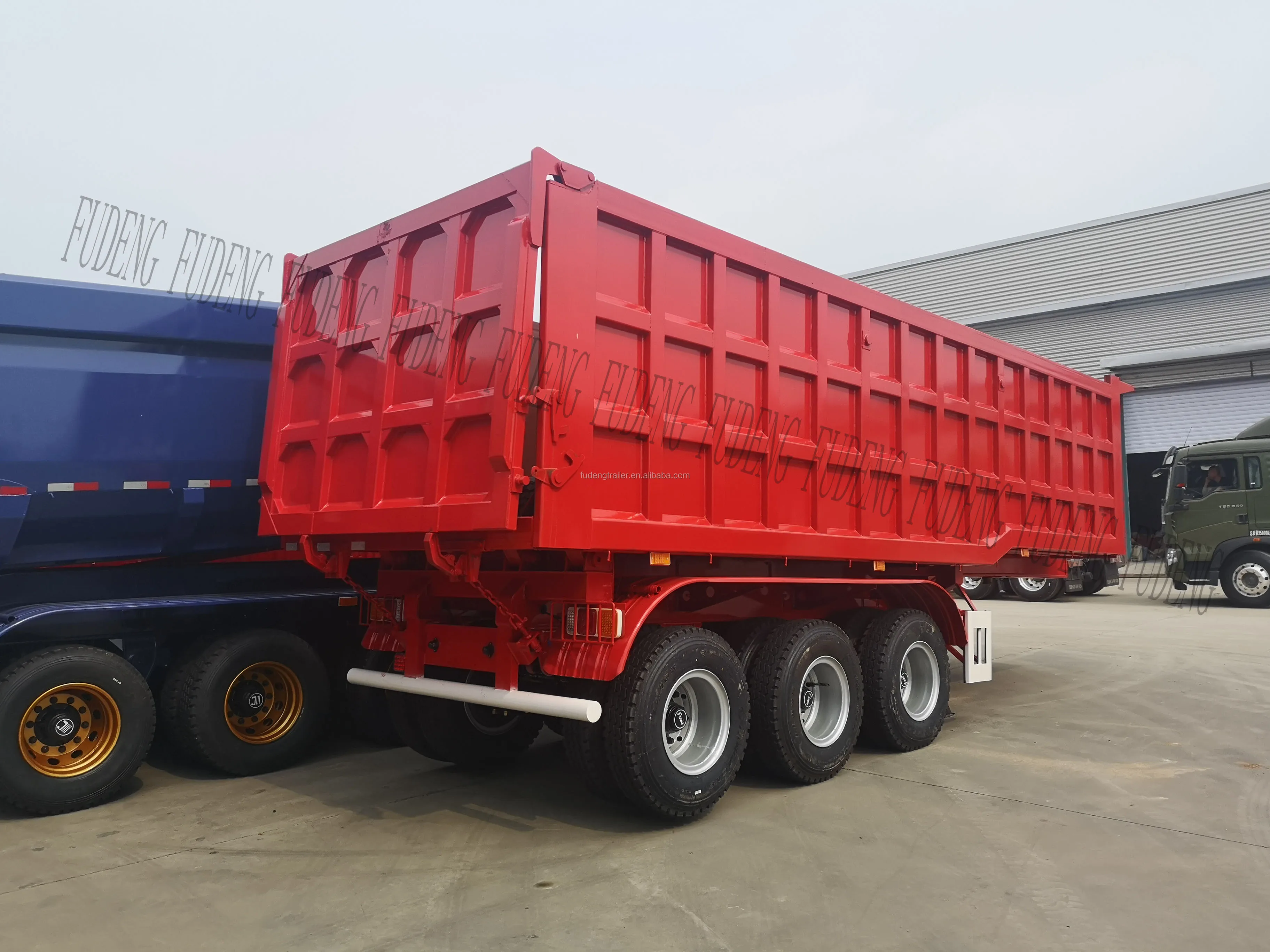 厂家报价 u 形 60t 后翻斗自卸半挂车出售