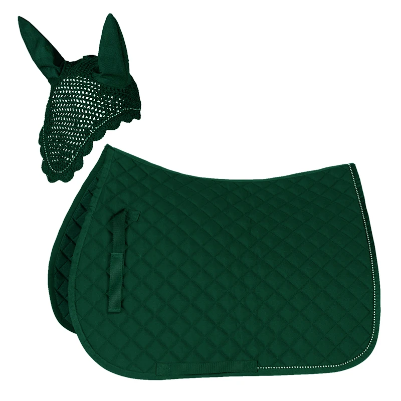 

Custom Saddle Pads Set for Horse All Purpose Saddle Pad & Ear Net With Crystals Equine Equipment Equestrian Product, At your request