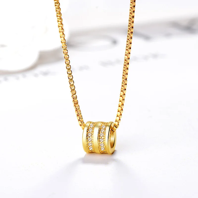 

Korean Little Waist Transfer Zircon Bead Pendant for Women 14K Gold Necklace Pendants without Chain Jewelry Birthday Gift Female