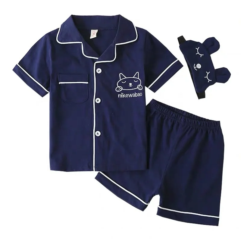 

Children's summer thin short sleeve shorts two-piece suit Baby cotton pajamas