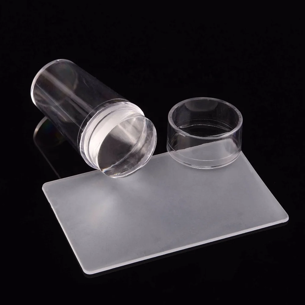 

Hot Selling Stamping Tool Nail Art Stamper Scraper Set Silicone Nail Stamper, Clear