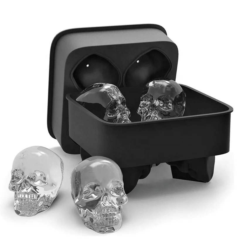 

Skull Shape Ice Cube Mold Chocolate Creative Silicone Ice Maker, Black