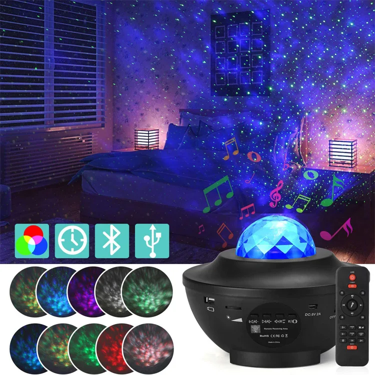 New Arrivals Starry Sky Laser Projector Aurora Starry Led Night Light Music Projector Starry