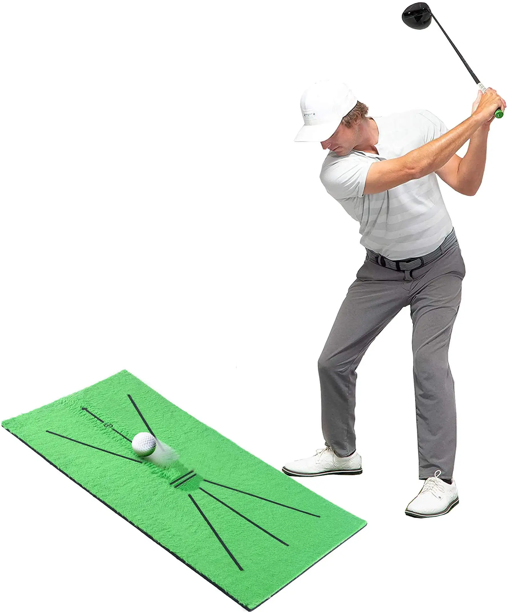 

Golf Training Mat Swing Detection Batting Mini Golf Practice Training Aid Game Portable Golf Training Turf Mat