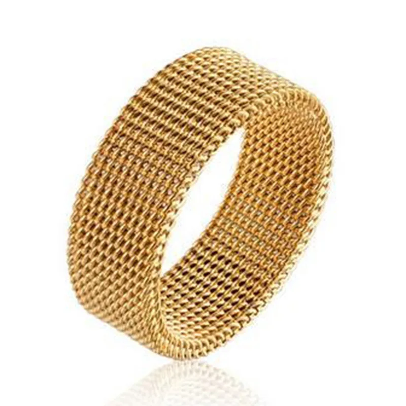 

Stainless Steel Braided Elastic Stretchable Deformable Mesh Ring for Men and Women