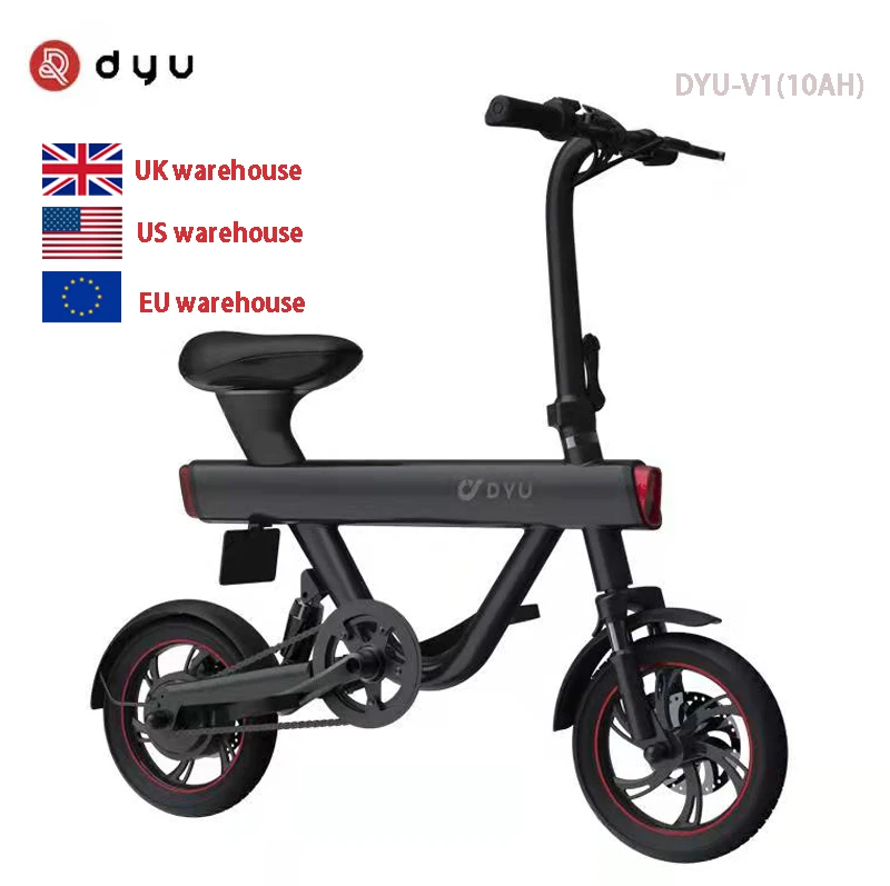 

FREE SHIPPING [EU warehouse] DYU-V1 10Ah BMS lithium battery folding smart e-bike 12inch 36V 250W 35-45km range electric bike