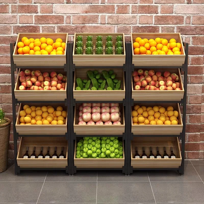 4 Tiers Stable Wood Display Rack For Vegetables And Fruits - Buy 4 Tier ...