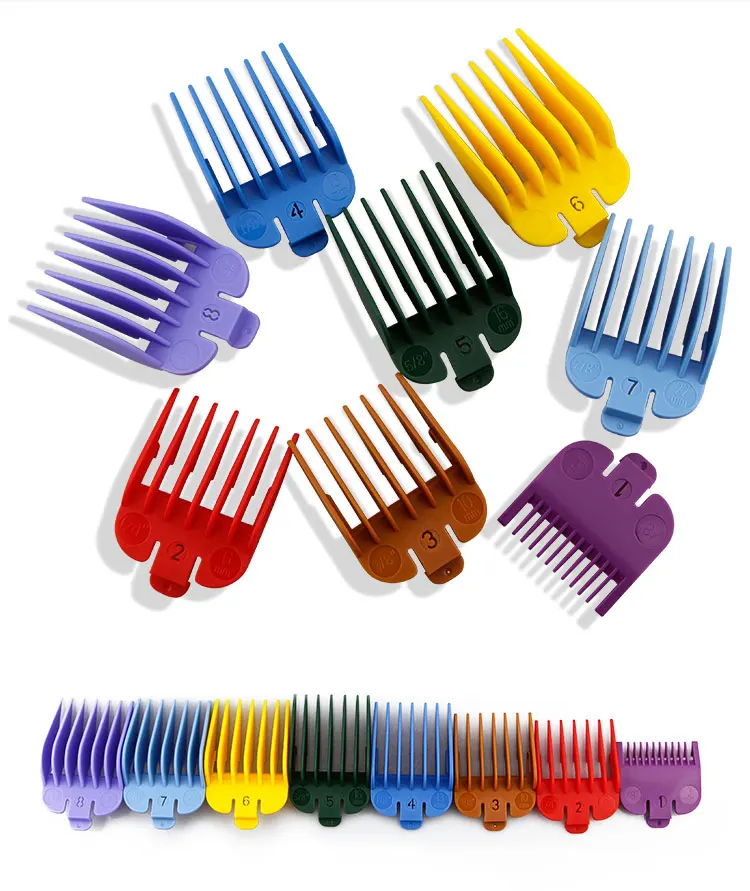 

magic comb hair color Plastic Hair Clipper Attachment Guide Comb Limit Comb accesorios para barbero hair trimmer, Red, black,blue,transparent,gold and white