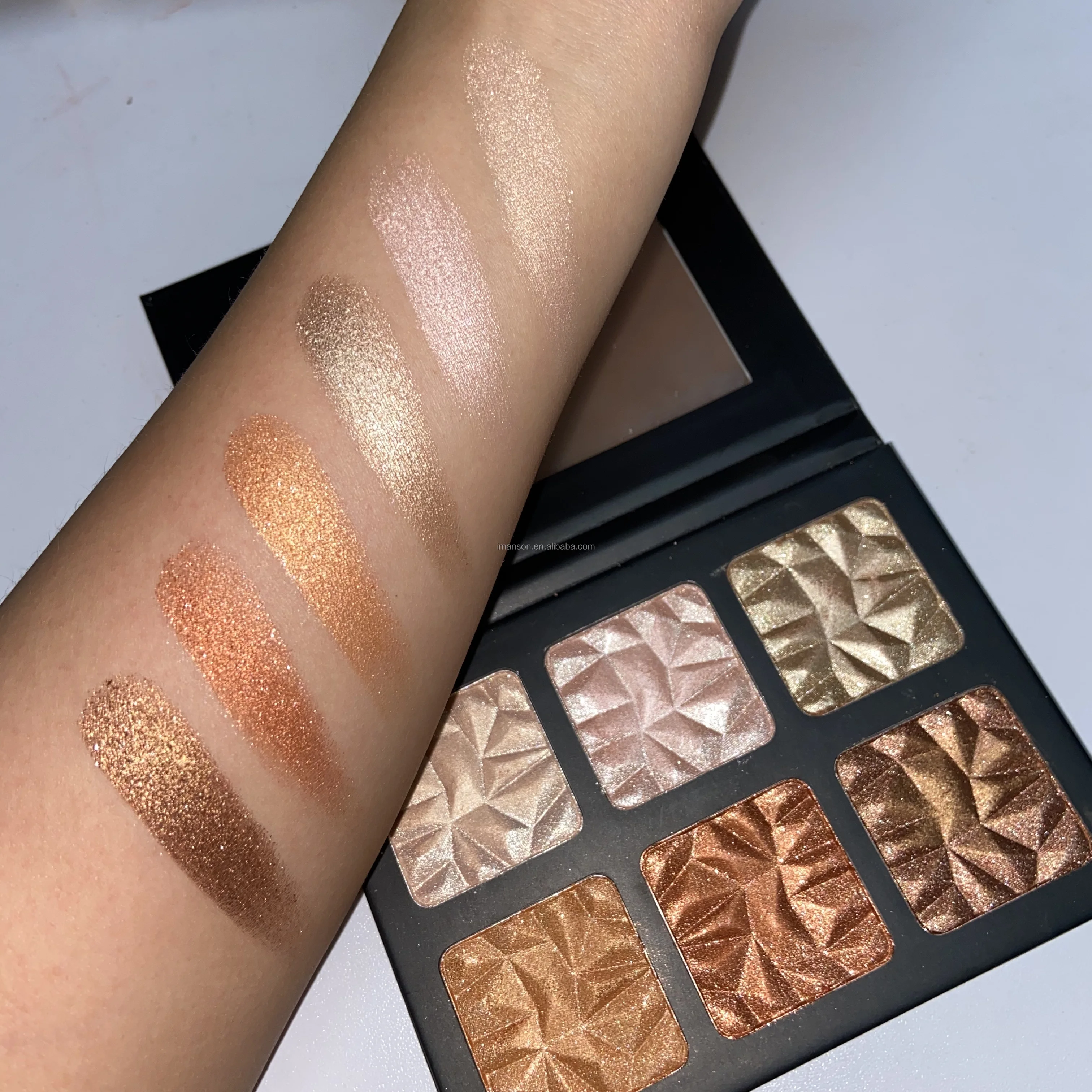 

Highlighter Makeup Private Label Shimmer Pigment 6 Colors Face Glow Highlighter Powder, 6 color