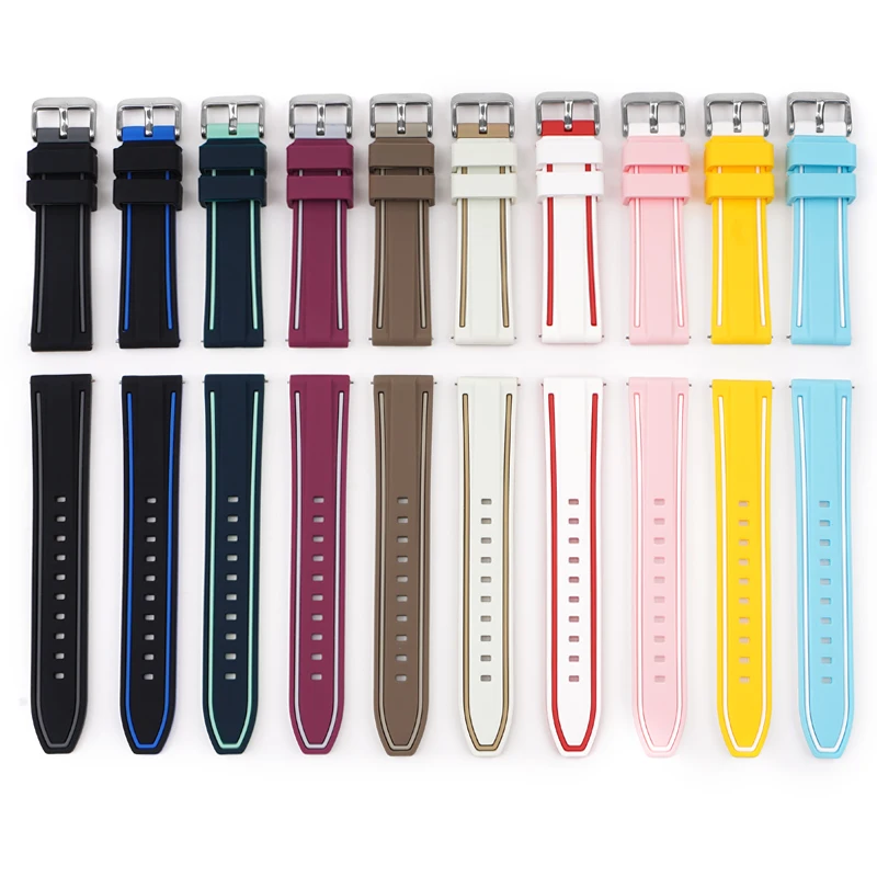

Fashion 22mm 24mm 26mm Quick Release Silicone Wrist Watch Bands 20mm Rubber Strap for Omega X Swatch Moonswatch