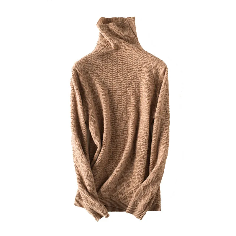 

2022 Fashion Spring Autumn Winter Women Warm Knit Turtleneck Merino Wool Cashmere Sweater