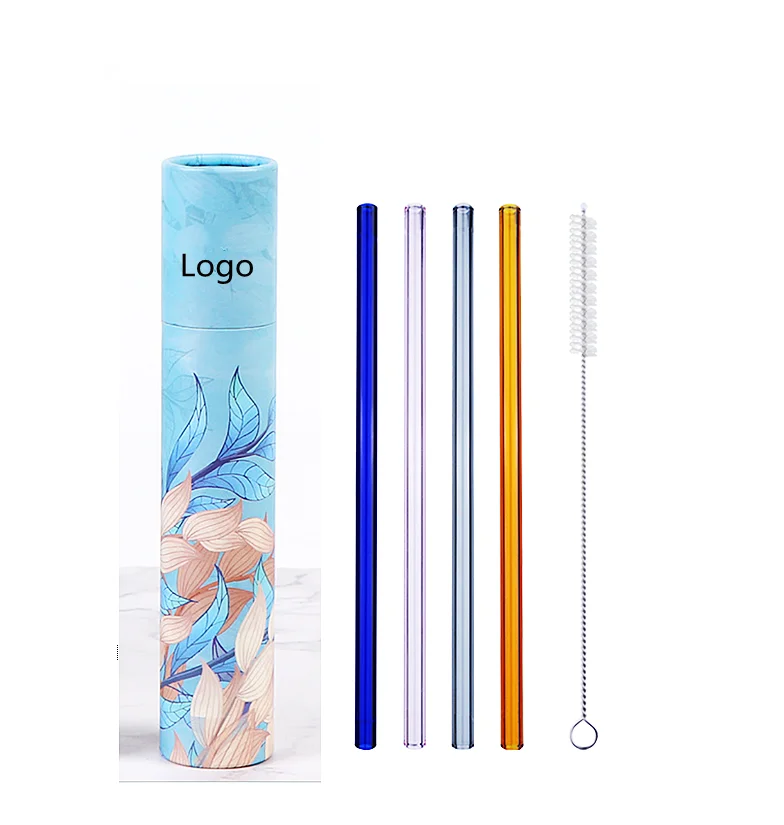 

Amazon fast shipping Eco friendly glass straws in set with gift paper box or paper tube best selling products 2022 in usa amazon