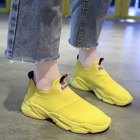 

Fashion Sneaker Light Weight Breathable Mesh Casual Summer Sneaker For Ladies Girls, Black,white,yellow,pink