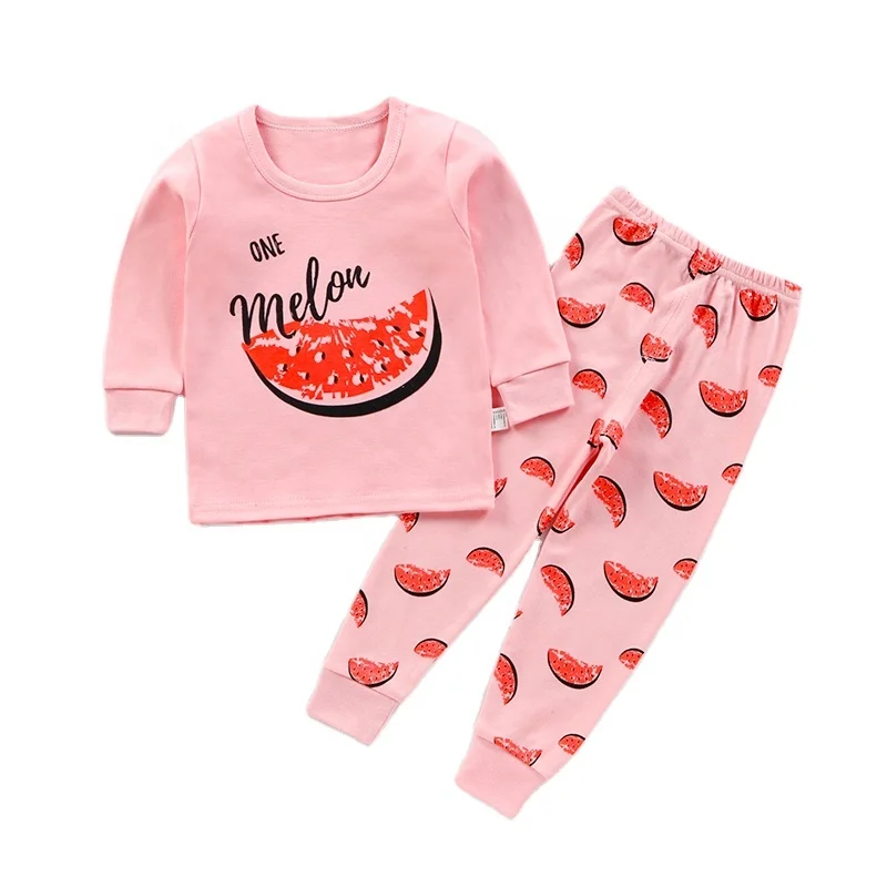 

Children's boy girls child pajamas sets kids high quality pijamas custom made kids pajamas 1-6 Years Old Baby Girl Clothes, Pink