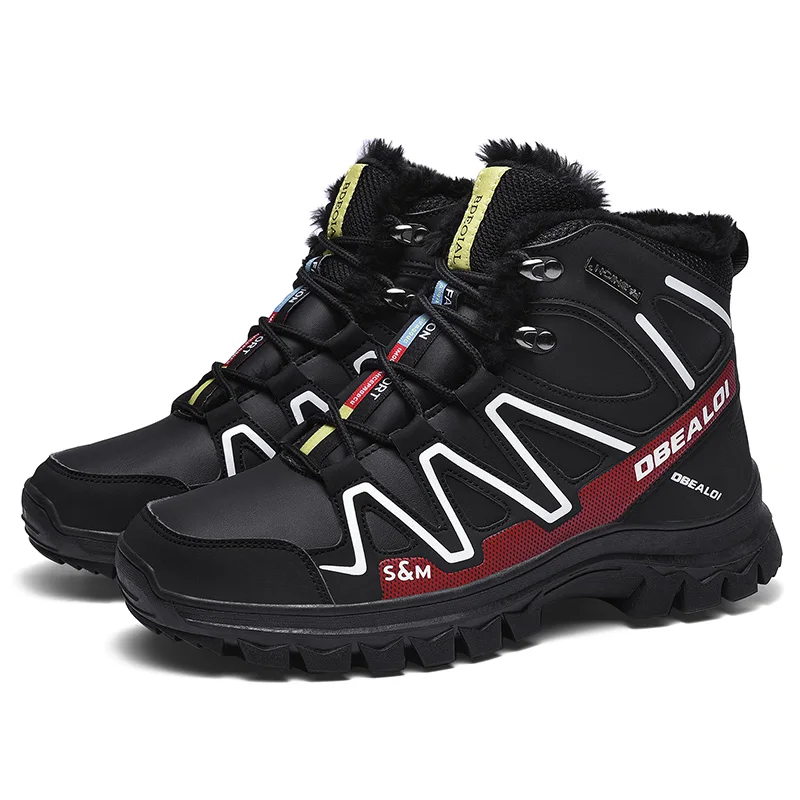 

High-top large size outdoor plus velvet thick warm cotton boots mountain climbing hiking snow shoes