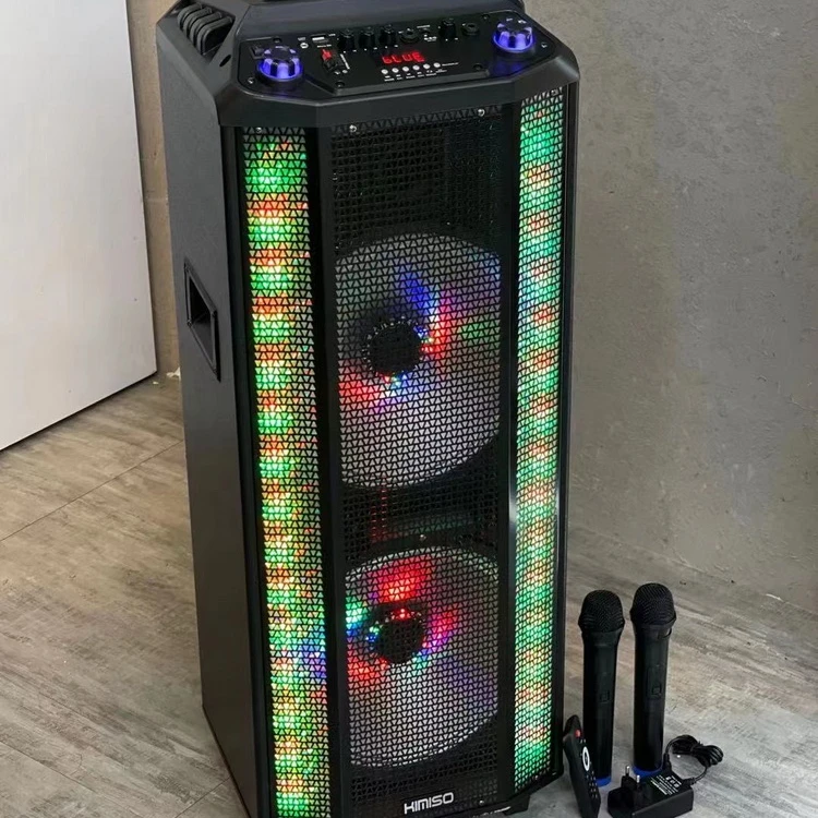 

QS-6212 Top Selling kimiso karaoke speaker with dazzling lights, Black