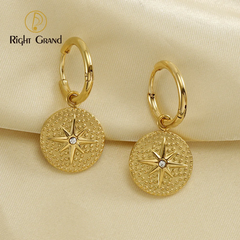 

Custom Stainless Steel Hypoallergenic Waterproof Jewelry Pvd Gold Plated Charm Ladies Drop Earrings For Party