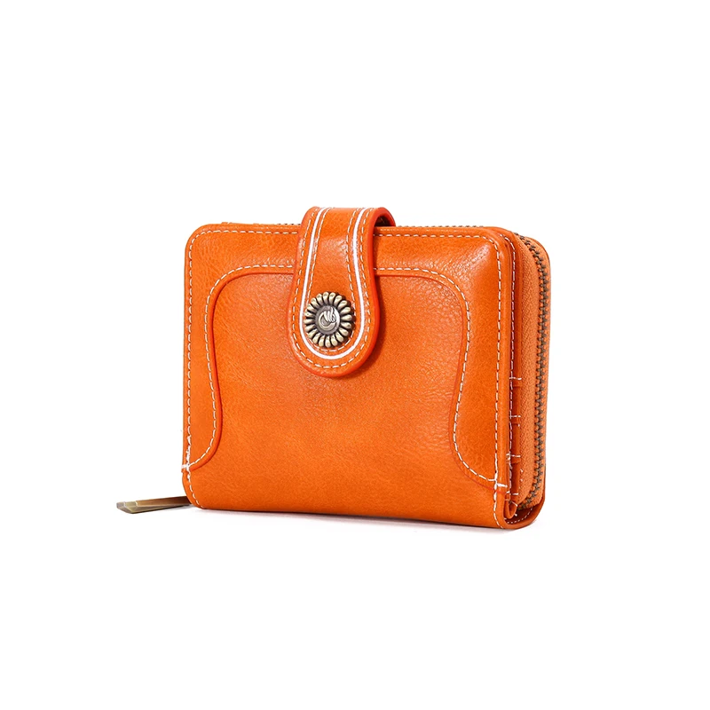 

Wholesale PU Leather Ladies Purse Credit Card Holder Retro Simple Woman Leather Casual Walletss, Customized color