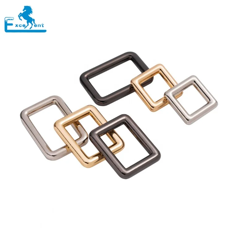 

Die-casting bag hardware accessories rectangle square ring buckles for backpack webbing, White, golden, black ,gun metal ,brass