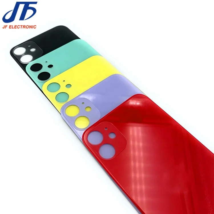 

Back Glass with big hole For iPhone 11 Back glass panel for iphone 11 pro max battery Cover Rear glass Door Replacement, Gold purple red white yellow black green silver dark green space grey
