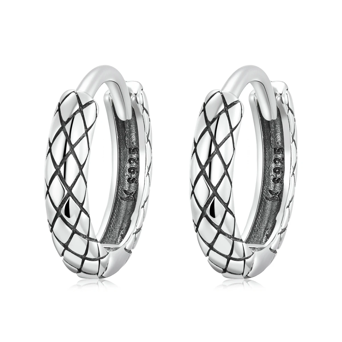 SCE1354 vintage snake pattern ear buckles 925 sterling silver earrings for women