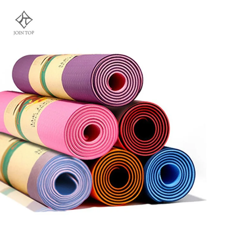 

Jointop OEM customizable best quality eco-friendly tpe double layer yoga mats with logo With Yoga Mat Bag, Customized