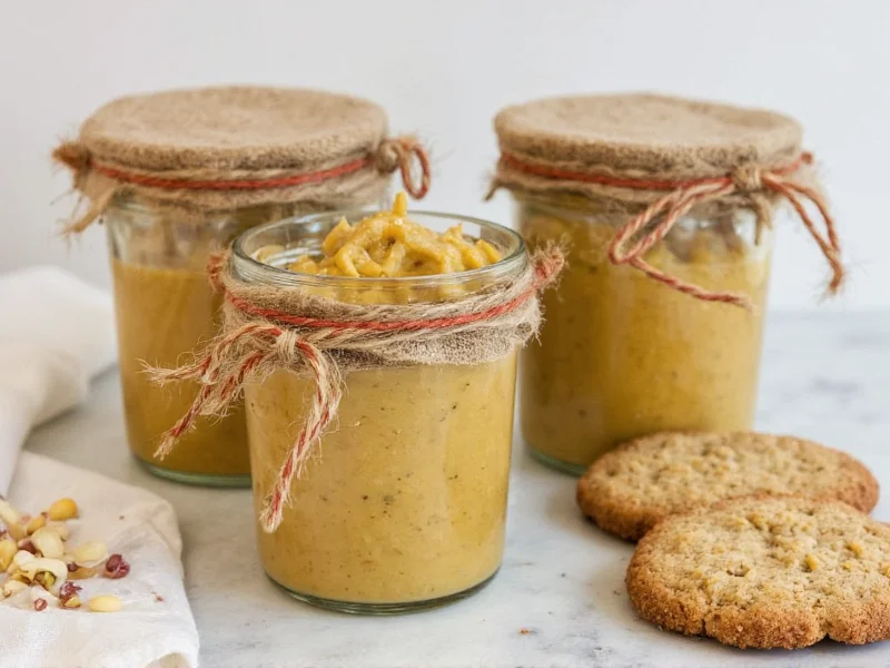 Homemade pistachio butter storage in glass jars
