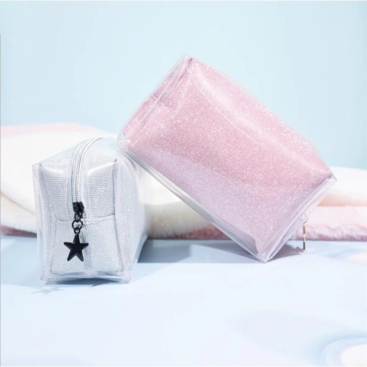 

Travel Transparent waterproof PVC cosmetics storage bag Clear Make up Pouch with Zipper, White and other multi-colors are available