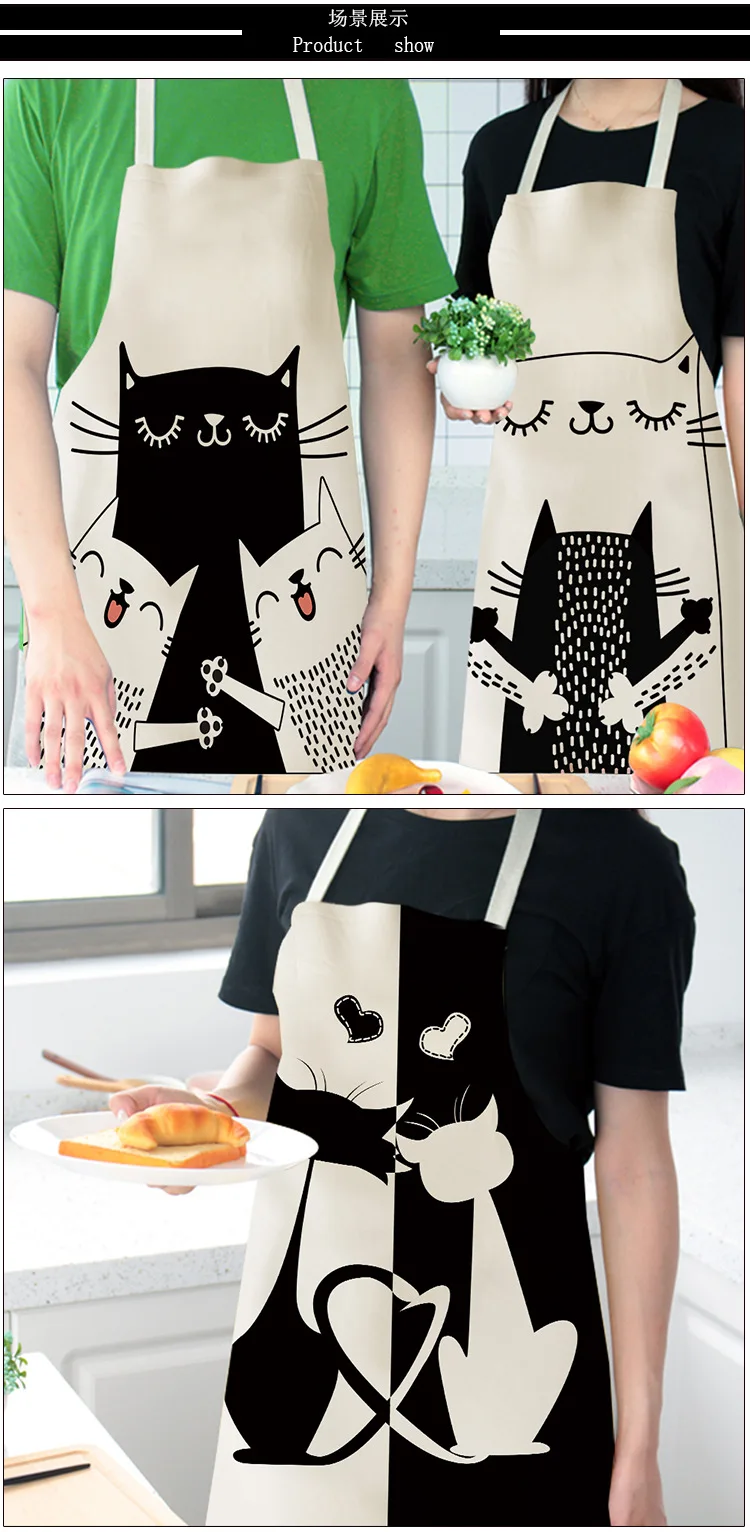 G D Jepang Tahan Air Tahan Minyak Memasak Hitam Dan Putih Kucing Hewan Gambar Kartun Apron Buy Hewan Gambar Kartun Apron Jepang Celemek Tahan Air Tahan Minyak Memasak Apron Product On