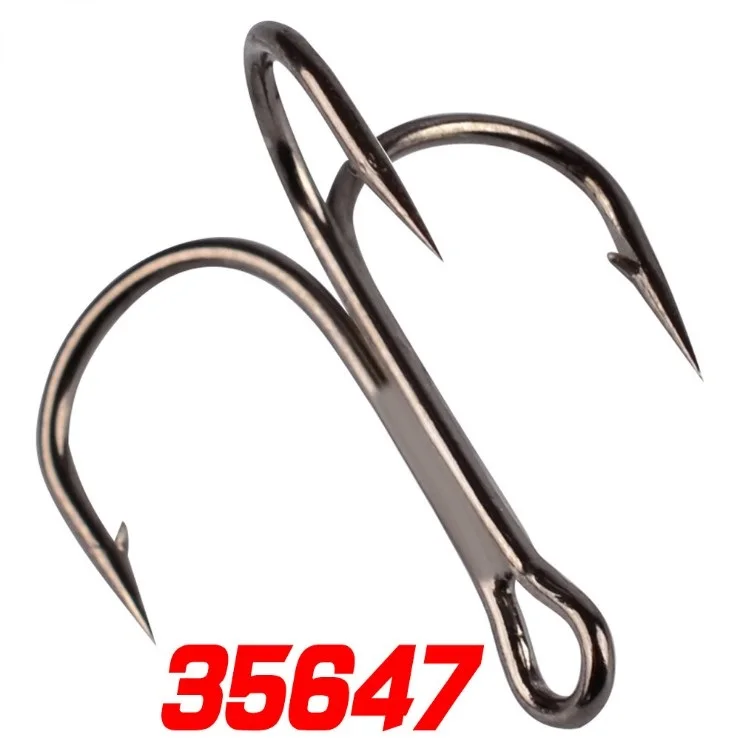 

Wholesale fishing tackle fishing hook 2/4/6/8/10# Treble Hooks stainless steel special hook, Black/white/brown