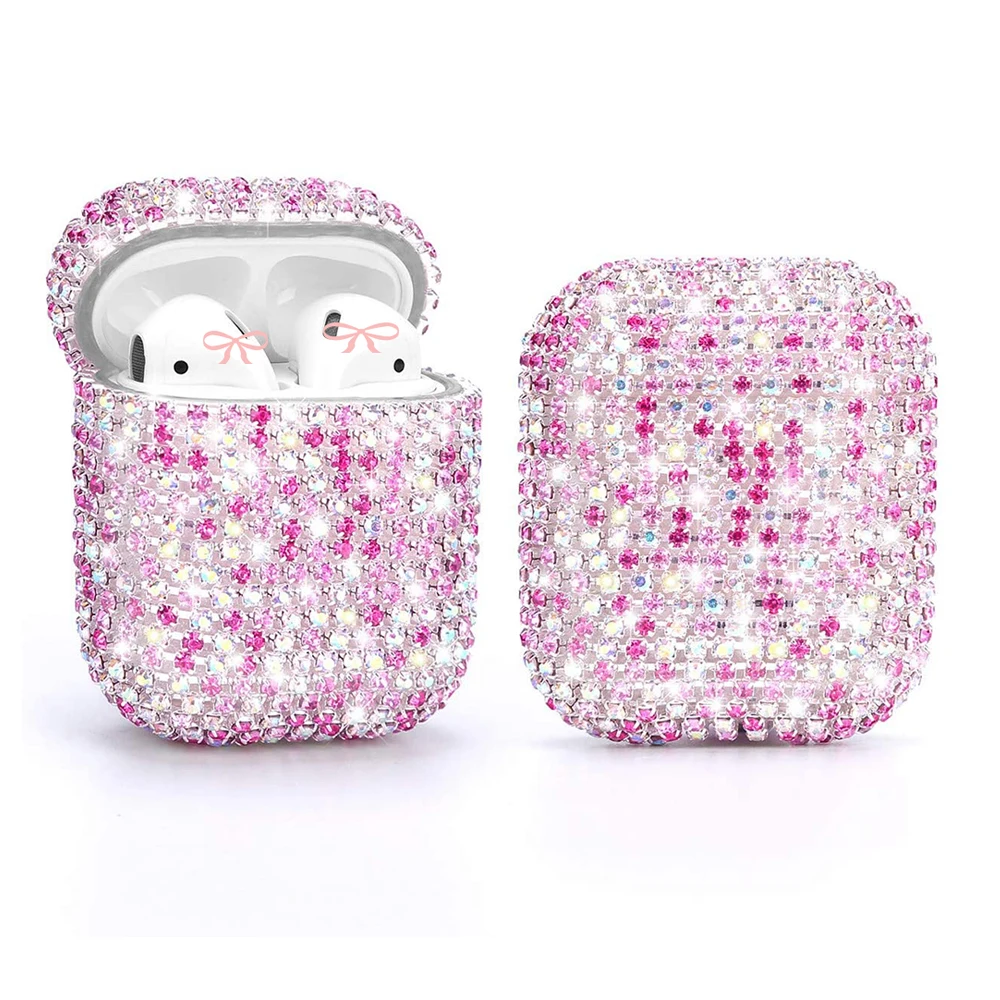 

Hard Carrying Case Handmade Luxury Rhinestone Protective Charging Cases Accessories for 2 and 1 Diamond for airpod Case, Multiple