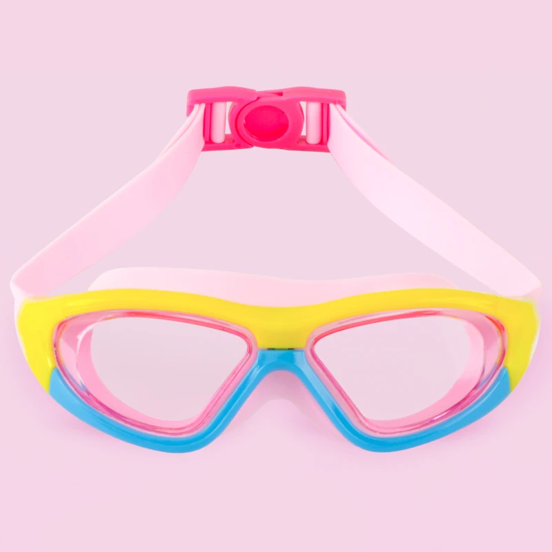 

Best Quality Children Swimming Glasses Oversize Colorful Kids Google Wide View Free Swim Goggles