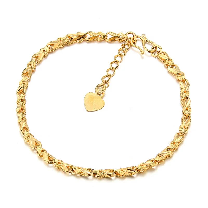

Fashion 24K Gold Dubai Ethiopian Bangles Rabbit Heart Real Gold Plating Copper Bracelet Not Fade Wholesale Women Men Jewelry