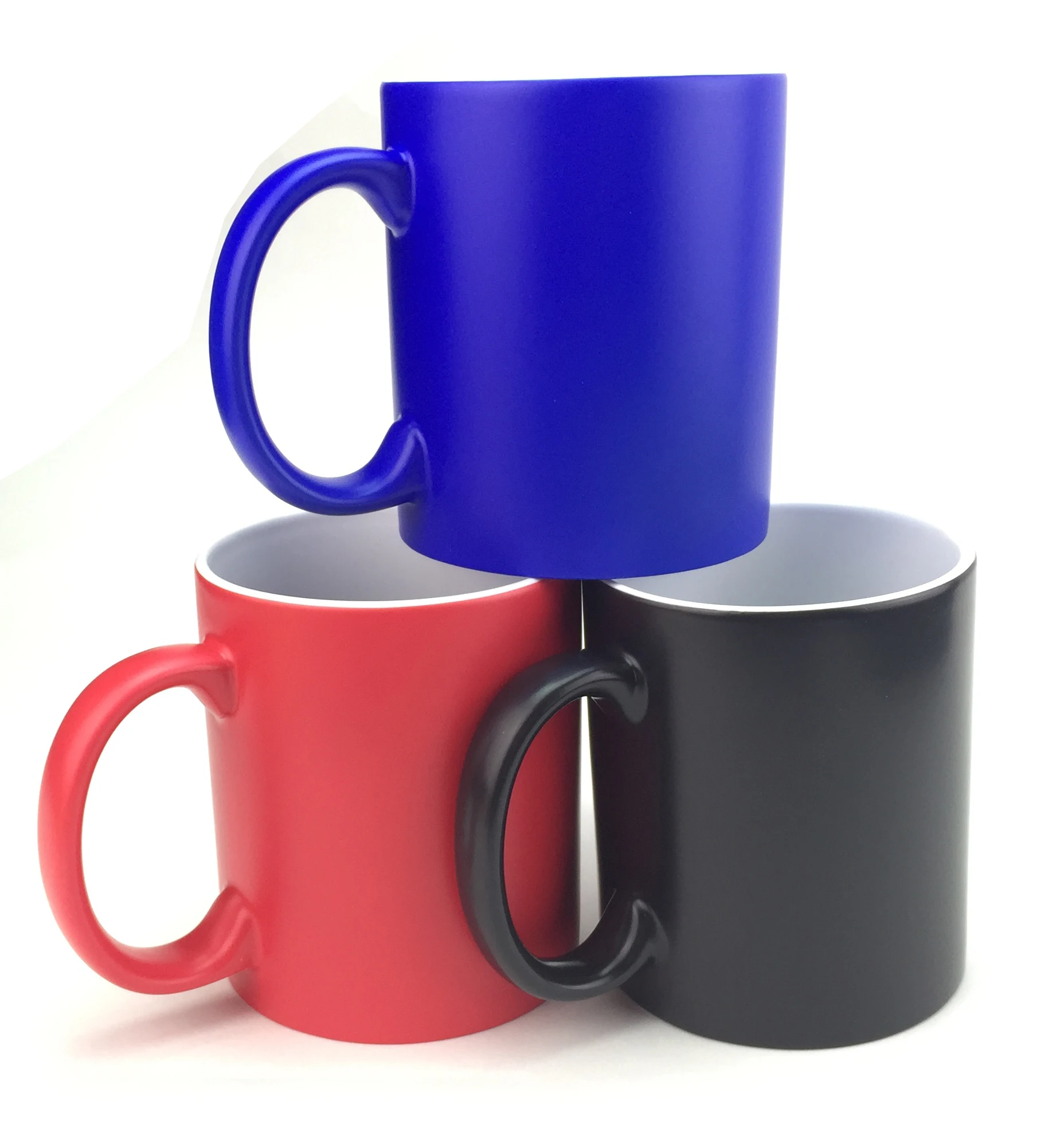 

Wholesale Black Color Change Cup Coffee Ceramic Mugs Custom for Sublimation, 3 colors