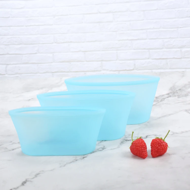 

8 Pcs Silicone Storage Bag Set 100% Food Grade Silicone Reusable Food Storage Bag, Accepted customized