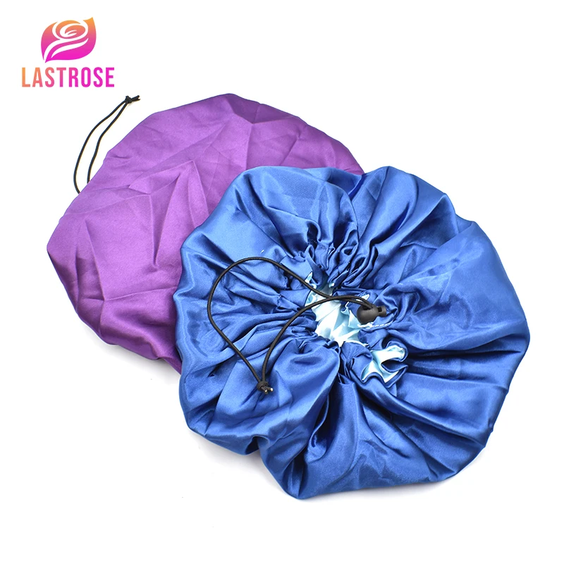 

New Adult Adjustable Satin Silk Bonnet for Sleeping Double Layer Satin Sleeping Bonnet