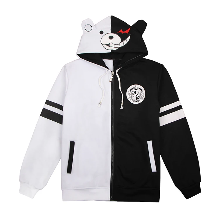 

game Danganronpa anime monokuma autumn and winter long-sleeved jacket men and women with the same paragraph zipper hooded jacket
